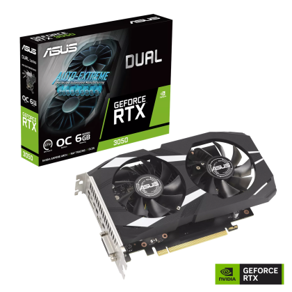 Видео карта ASUS Dual GeForce RTX 3050 OC Edition 6GB GDDR6, 96-bit, DVI-D, HDMI, DP