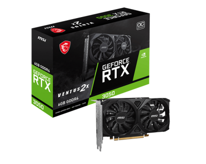 Видео карта MSI GeForce RTX 3050 VENTUS 2X E 6G OC, 6GB GDDR6, 96bit, DP, 2xHDMI