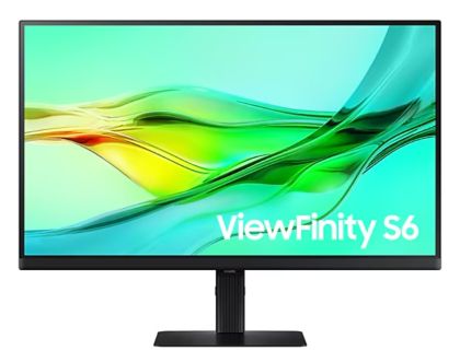 Монитор SAMSUNG ViewFinity S6 S60UD (LS27D600UAUXEN), 27" IPS, QHD (2560x1440) 100Hz, 16:9, 5ms, 350 cd/m2, 1000:1, Adaptive Picture, USB-C 90W, 3xUSB 3.0, Display Port, HDMI, LAN, Black