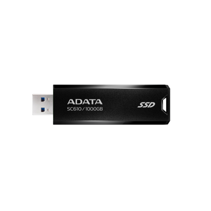 Външно SSD 1TB ADATA SC610 External SSD, USB 3.2 Gen2 (USB 10Gbps), Black - SC610-1000G-CBK/RD
