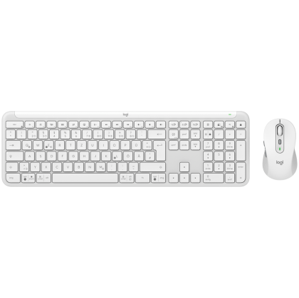 Безжичен комплект LOGITECH Signature Slim Combo MK950 (920-012491), Bluetooth/Wireless, USB, US, Off-white