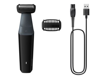Тример за тяло PHILIPS BG3017/01 Bodygroom series 3000, Водоустойчив тример за слабините и тялото, 1 гребен за тяло (3 мм), 50 мин работа без кабел