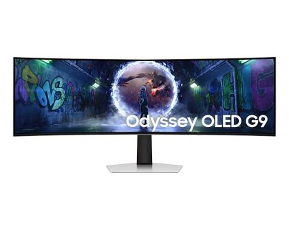 Монитор SAMSUNG Odyssey OLED G9 G93SD (LS49DG934SUXEN), 49" OLED Curved 1800R, DQHD (5120x1440) 240Hz, 32:9, 0.03ms, 250 cd/m2, 1M:1, AMD FreeSync Premium Pro, Display Port, HDMI, Micro HDMI, USB Hub, Silver