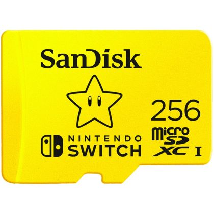 MicroSD памет 256GB SANDISK For Nintendo Switch, microSDXC, Class 10 UHS-1 U3 A1 + SD Адаптер