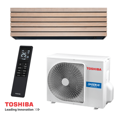 Инверторен климатик Toshiba Super Daiseikai 10 WOOD RAS-B13S4KVDG-E / RAS-13S4AVPG-E