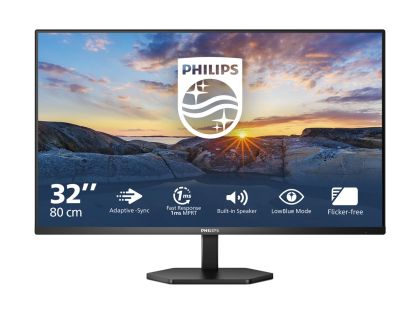 Монитор PHILIPS 32E1N3100LA/00, 31.5" VA, FullHD (1920x1080) 75Hz, 16:9, 1ms, 300cd/m2, 3000:1, Adaptive Sync, Speaker 2x5W, VGA, 2xHDMI, Black
