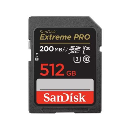 SD памет 512GB SANDISK Extreme PRO SDXC UHS-I, Class 10, U3, V30