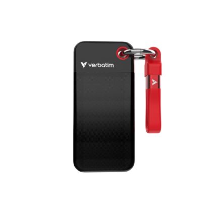 Външно SSD 1TB VERBATIM Pocket SSD, USB Type-C 3.2 Gen 2, Black/Red