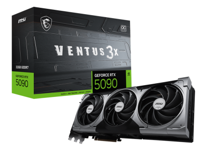Видео карта MSI GeForce RTX 5090 32G VENTUS 3X OC, 32GB GDDR7, 512-bit, HDMI, 3xDP - 912-V530-061