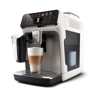 Автоматична еспресо машина PHILIPS EP4443/70 LatteGo 4400 Series, 1500W, 12 напитки, LatteGo, QuickStart, SilentBrew, TFT дисплей, White
