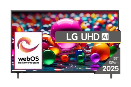 Телевизор 55" LG 55UA75003LA, 4K UltraHD LED TV, SmartTV, webOS 25, 60Hz, WiFi, Black