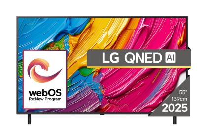 Телевизор 55" LG 55QNED80A3A, 4K QNED HDR Smart TV, webOS 25, 60Hz, WiFi 5, Black