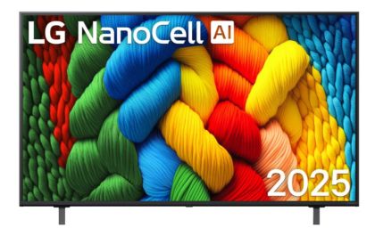 Телевизор 55" LG 55NANO80A3B, 4K HDR Smart Nano Cell TV, SmartTV, webOS 25, 60Hz, WiFi, Black