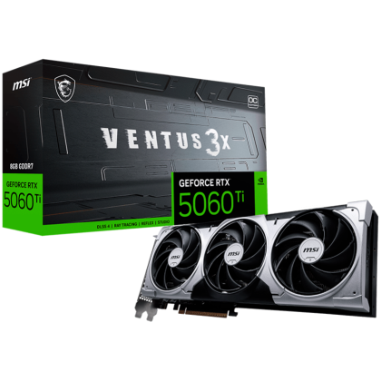 Видео карта MSI GeForce RTX 5060 Ti 8G VENTUS 3X OC, 8GB GDDR7, 128-bit, 3xDP, HDMI