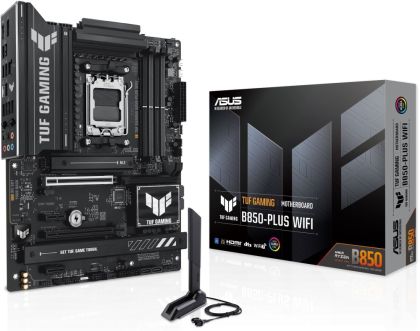 Дънна платка ASUS TUF GAMING B850-PLUS WIFI (AMD AM5, 4xDDR5, 3xM.2, 2.5Gb LAN, Wi-Fi 7, HDMI, DP) ATX 