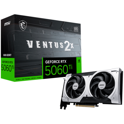 Видео карта MSI GeForce RTX 5060 Ti 8G VENTUS 2X OC PLUS, 8GB GDDR7, 128-bit, 3xDP, HDMI - 912-V536-001
