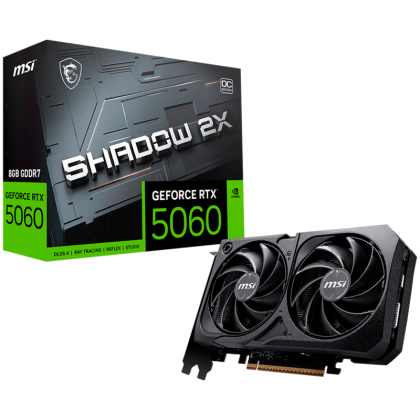 Видео карта MSI GeForce RTX 5060 8G SHADOW 2X OC, 8GB GDDR7, 128-bit, HDMI, 3xDP - 912-V537-004