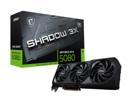 Видео карта MSI GeForce RTX 5080 16G SHADOW 3X OC, 16GB GDDR7, 256-bit, HDMI, 3xDP