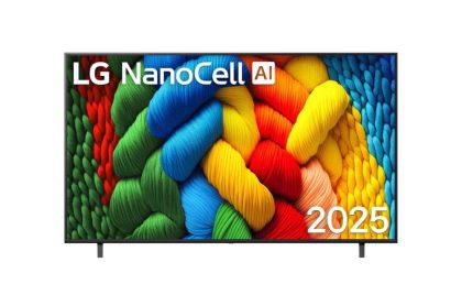 Телевизор 75" LG 75NANO80A3B, 4K HDR Smart Nano Cell TV, SmartTV, webOS 25, 60Hz, WiFi, Black