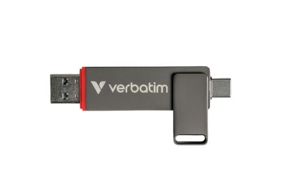 USB памет 128GB VERBATIM Dual QuickStick, Dual USB-C /USB-A, up to 510MB/s, Metal Grey