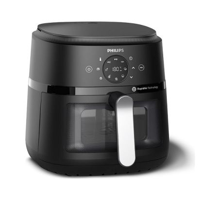 Фритюрник без мазнина PHILIPS NA231/00 Airfryer Series 2000, 6.2 литра, Сензорен екран, Технология Rapid Air, Прозорец за готвене, 9 програми