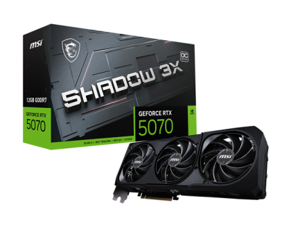 Видео карта MSI GeForce RTX 5070 12G SHADOW 3X OC, 12GB GDDR7, 192bit, HDMI, 3xDP
