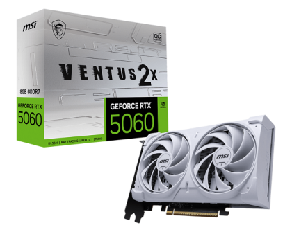 Видео карта MSI GeForce RTX 5060 8G VENTUS 2X OC WHITE, 8GB GDDR7, 128-bit, HDMI, 3xDP - 912-V537-003