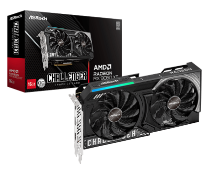 Видео карта ASROCK AMD Radeon RX 9060 XT Challenger 16GB OC, 16GB GDDR6, 128-bit, HDMI, 2xDP