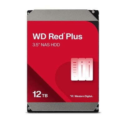 HDD 12TB WD Red Plus (WD120EFGX), 3.5", SATA 6Gb/s, 7200rpm, 256MB cache, for NAS