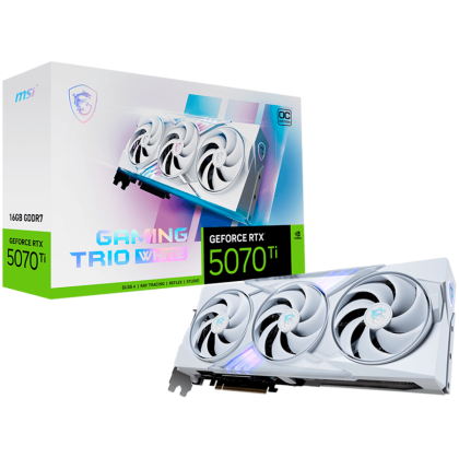 Видео карта MSI GeForce RTX 5070 Ti 16G GAMING TRIO OC WHITE, 16GB GDDR7, 256bit, HDMI, 3xDP