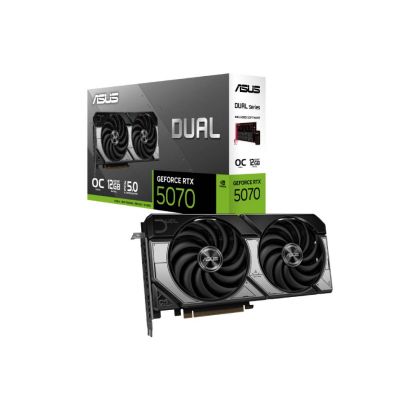 Видео карта ASUS Dual GeForce RTX 5070 12GB GDDR7 OC Edition, 12GB GDDR7, 192-bit, HDMI, 3xDP - 90YV0M17-M0NA00