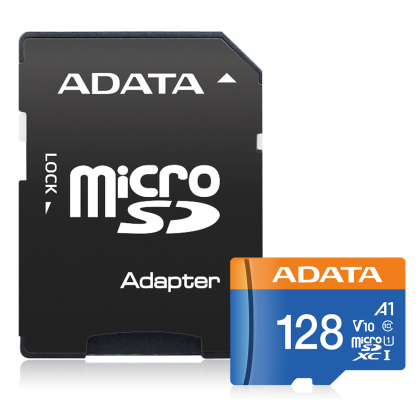 MicroSD памет 128GB ADATA Premier microSDXC, UHS-I Class 10 V10 A1 + SD адаптер - AUSDX128GUICL10A1-RA1