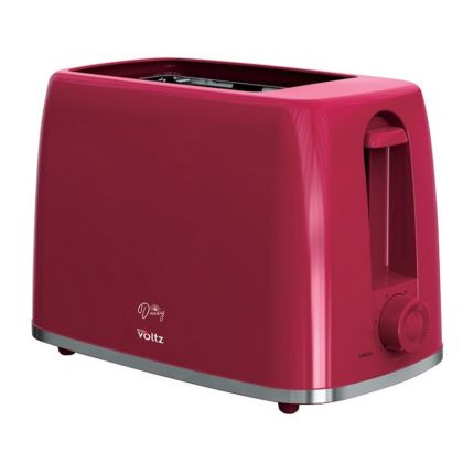 Тостер Oliver Voltz Daisy OV51440W, 700W, 2 филийки, 6 нива, Подвижна тавичка за трохи, Червен