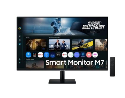 Монитор SAMSUNG Smart M7 M70F (LS32FM700UUXDU), 32" VA, 4K UHD (3840x2160) 60Hz, 16:9, 4ms, 300 cd/m2, 3000:1, Smart, TizenOS, Adaptive Picture, Wi-Fi 5, Bluetooth, Speaker 10W, 2xHDMI, USB-C, 3xUSB 2.0, Black