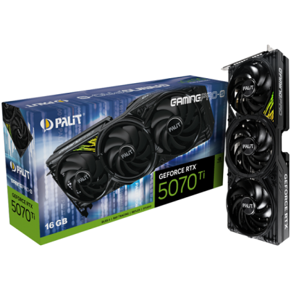 Видео карта PALIT GeForce RTX 5070 Ti GamingPro-S, 16GB GDDR7, 256 bit, HDMI, 3xDP - NE7507T019T2-GB2031U