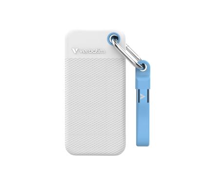 Външно SSD 1TB VERBATIM Pocket SSD, USB 3.2 Gen 2, White/Light Blue
