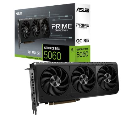 Видео карта ASUS PRIME GeForce RTX 5060 8GB GDDR7 OC Edition, 8GB GDDR7, 128-bit, HDMI, 3xDP