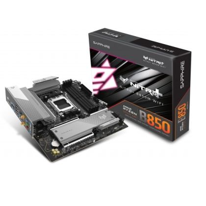 Дънна платка SAPPHIRE NITRO+ B850M WIFI (AMD AM5, 4xDDR5, 2xM.2, LAN 2.5 Gbps, WIFI6, HDMI, DP) Micro ATX