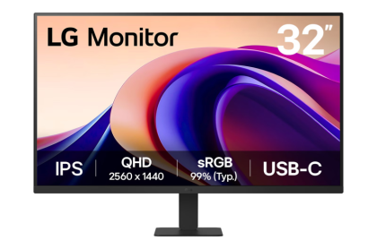 Монитор LG 32U631A-B, 31.5" IPS, QHD (2560x1440) 100Hz, 16:9, 5ms, 250 cd/m², 1000:1, Dynamic Action Sync, HDMI, USB-C, Black