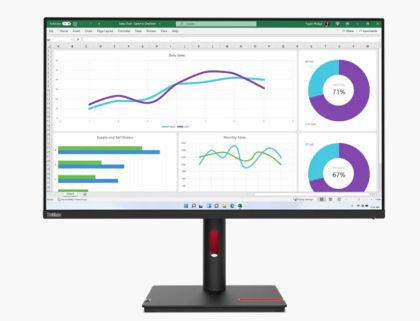 Монитор LENOVO ThinkVision T32h-30 (63D3GAT1EU), 31.5" IPS, QHD (2560x1440) 60Hz, 16:9, 4ms, 350 cd/m2, 1000:1, HDMI, DP, USB-C, RJ45, 4xUSB3.2, Raven Black