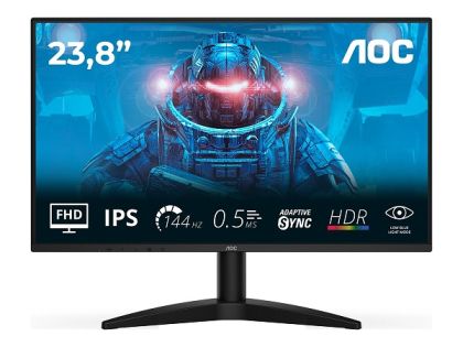 Монитор AOC 24B36X, 23.8'' IPS, FullHD (1920x1080) 144Hz, 16:9, 0.5ms, 300cd/m2, 1500:1, Adaptive Sync, HDMI, DP, Black