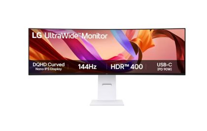 Монитор LG 49U950A-W UltraWide, 49" Nano IPS Curved 3800R, Dual QHD (5120x1440) 144Hz, 32:9, 1ms, 400 cd/m2, 1000:1, AMD FreeSync Premium, NVIDIA G-Sync, Speaker 2x10W, 2xHDMI, DisplayPort, USB-C, White