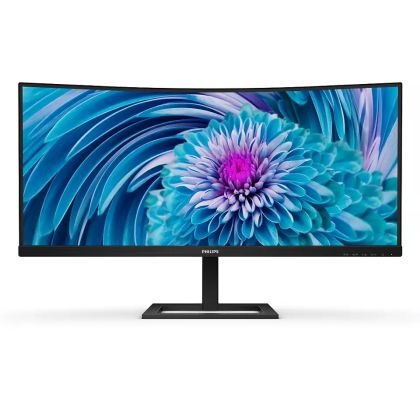 Монитор PHILIPS 346E2CUAE/00 E Line, 34" VA Curved 1500R, WQHD (3440x1440) 100Hz, 21:9, 1ms, 300cd/m2, 3000:1, AMD FreeSync™ Premium, Speaker 2x5W, HDMI, DP, USB-C, USB hub, Black