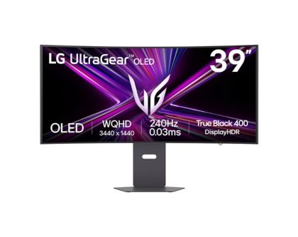 Монитор LG 39GX900A-B UltraGear, 39" OLED Curved 800R, WQHD (3440x1440) 240Hz, 21:9, 0.03ms, 1300 cd/m², 1.5M:1, AMD FreeSync Premium Pro, NVIDIA G-Sync, Speaker 2x7W, 2xHDMI, DP, USB type-C, Black