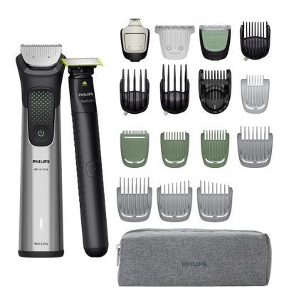 Тример PHILIPS MG9557/15 All-in-One Trimmer series 9000, 20 в 1: лице, глава и тяло, време на безжична работа до 120мин / 60 зареждане  + One Blade