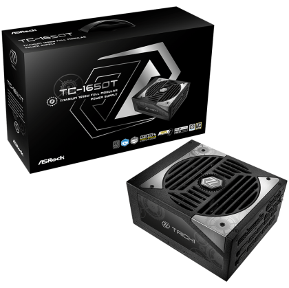 Asrock TC-1650T, 1650W, 80 Plus Titanium, Fully Modular PSU, Japanese Capacitors, 2x EPS 12V CPU(4+4pin), 2x PCIe5.1 (12+4pin), 8x PCIe (6+2pin), 6x 4-pin connectors, 12x SATA, OCP, SCP, OVP, UVP, OTP, OPP protections, 135 mm Axial Fan, ATX 3.1
