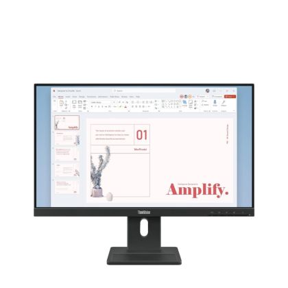 Монитор LENOVO ThinkVision E24-40 (64BAMAT1EU), 23.8" IPS, FullHD (1920x1080) 100Hz, 16:9, 4ms, 1300:1, 250cd/m2, Speakers 2x2W, HDMI, DP, VGA, Raven Black
