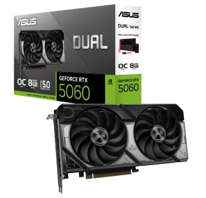 Видео карта ASUS Dual GeForce RTX 5060 8GB GDDR7 OC Edition, 8GB GDDR7, 128-bit, HDMI, 3xDP