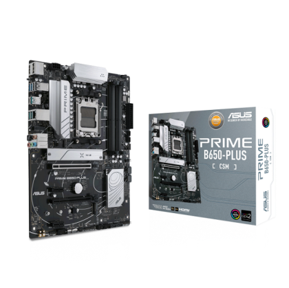Дънна платка ASUS PRIME B650-PLUS-CSM (AMD AM5, 4xDDR5, 2xM.2, 2.5Gb LAN, HDMI, DP) ATX - 90MB1BS0-M0EAYC
