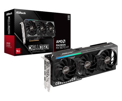 Видео карта ASROCK AMD Radeon RX 9070 XT Challenger 16GB, 16GB GDDR6, 256-bit, HDMI, 3xDP - 90-GA61ZZ-00UANF